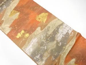 流水模様織り出し　袋帯